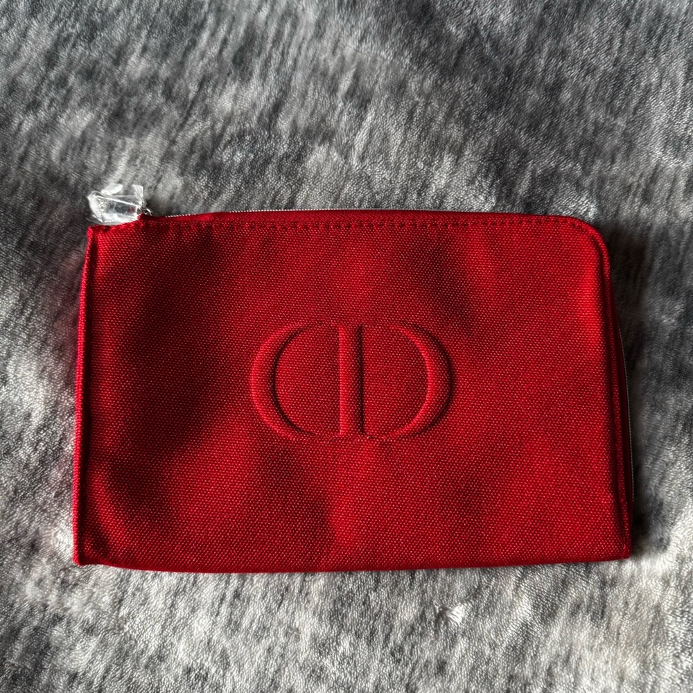 Dior Scarlet Make-up Pouch with Embossed Logo